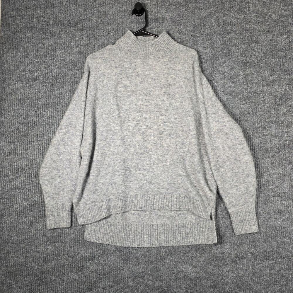 & Other Stories Alpaca Wool Blend Gray Mock Neck Boxy Sweater S
